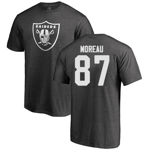 Men Oakland Raiders Ash Foster Moreau One Color NFL Football #87 T Shirt